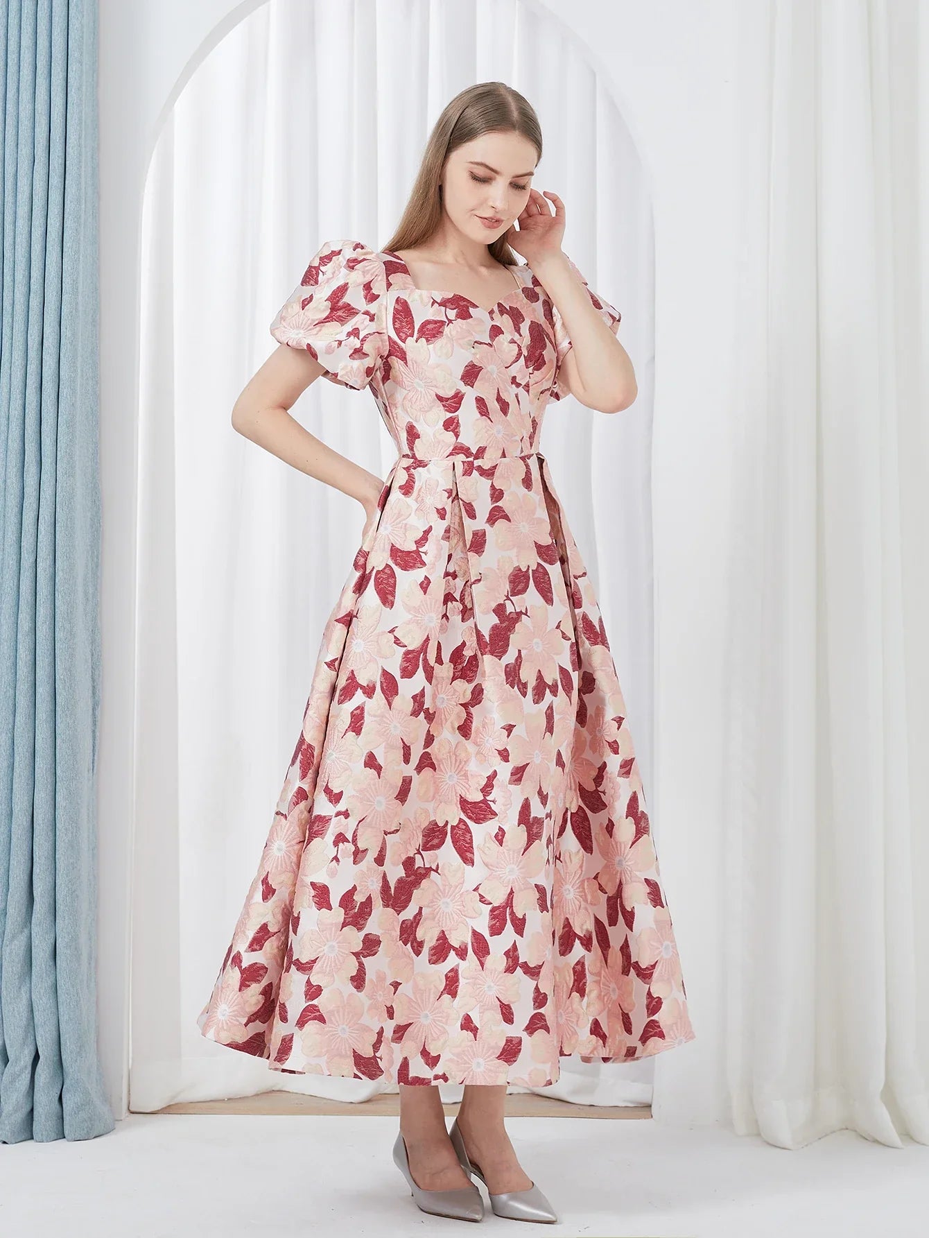 Elegant Embroidery Jacquard Party Long Women Dress – Evening Gown for Formal Banquets - VougeVampUK