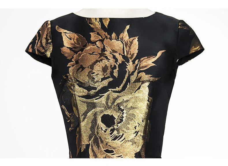 VougeVamp Elegant Boho Floral Jacquard Maxi Dress – Summer Long Vestido for Casual & Party Wear