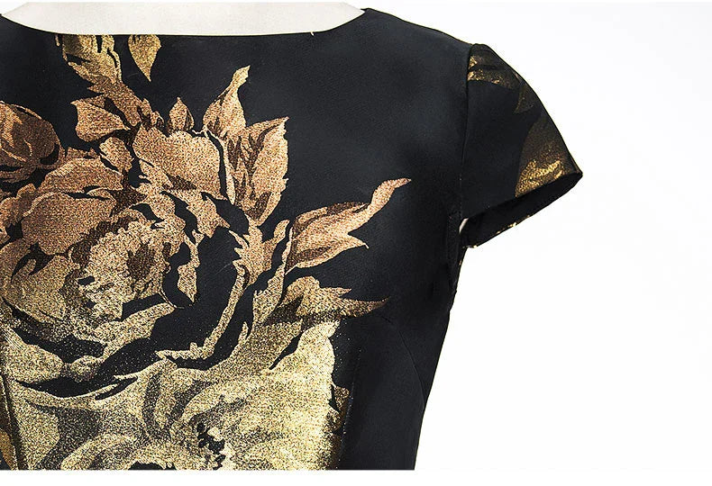 VougeVamp Elegant Boho Floral Jacquard Maxi Dress – Summer Long Vestido for Casual & Party Wear