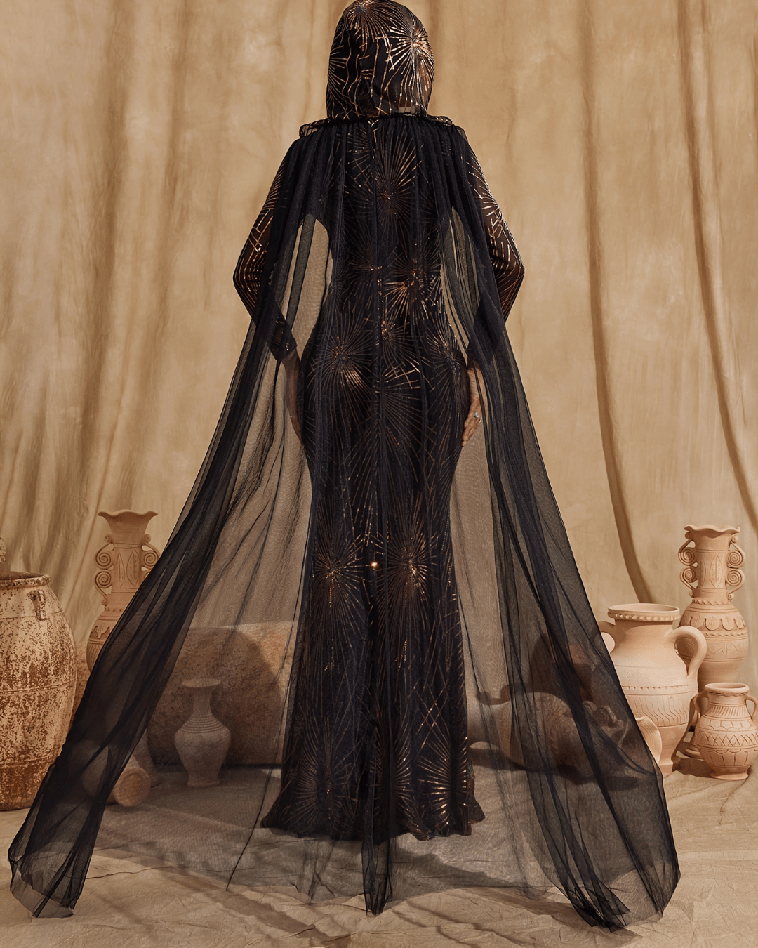 Elegant A-Line Bridesmaid Gown: Long Sleeve, Crew Neck, Knit Fabric, Evening Events