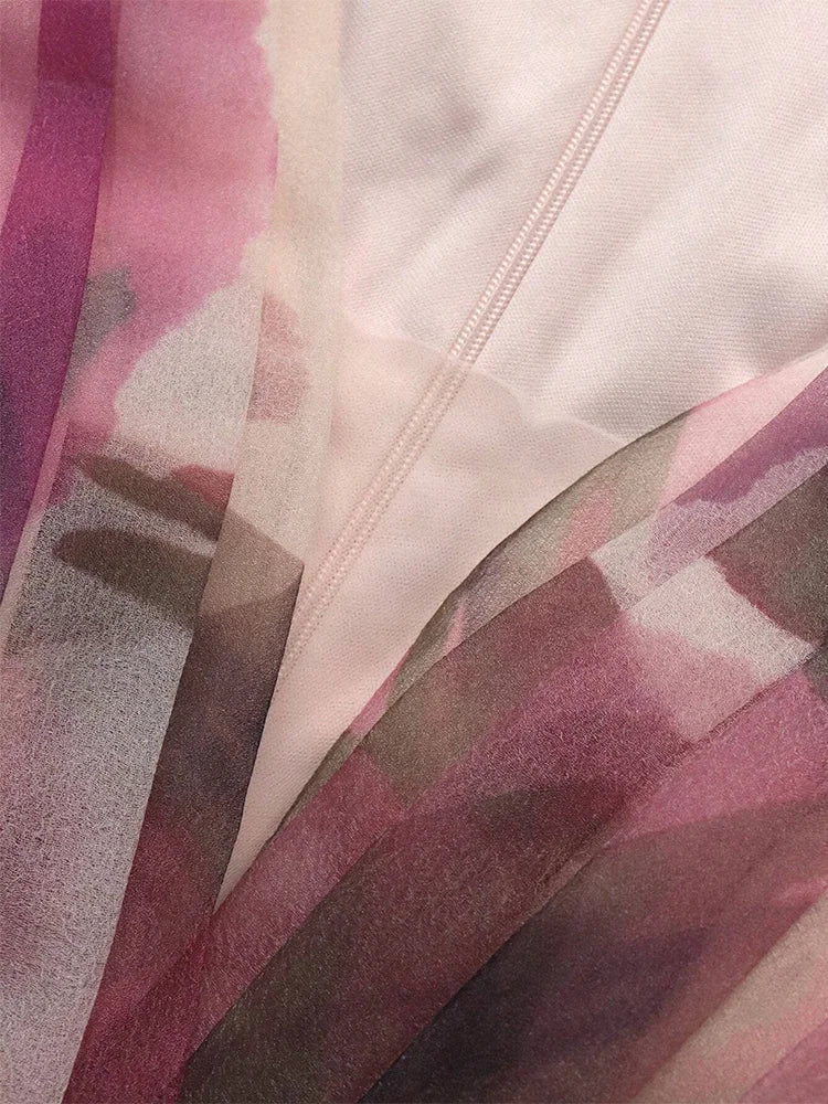 VougeVamp Elegant Floral Print Long Dress – Summer Holiday Maxi Dress with Lantern Sleeves & Ruffled Hem