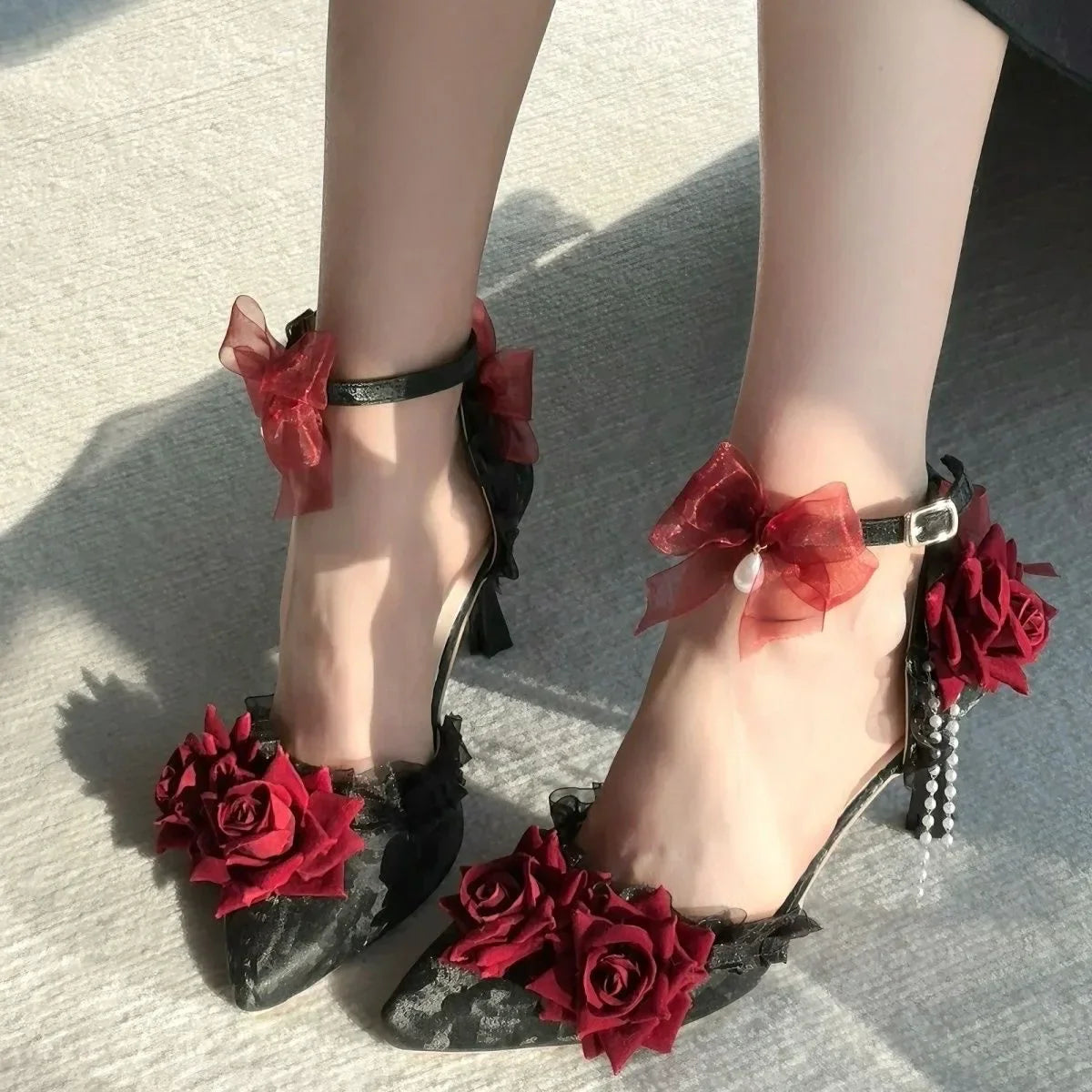 VougeVamp Women's Designer Heeled Sandals – Elegant Gothic Lolita Cosplay Luxury High Heels