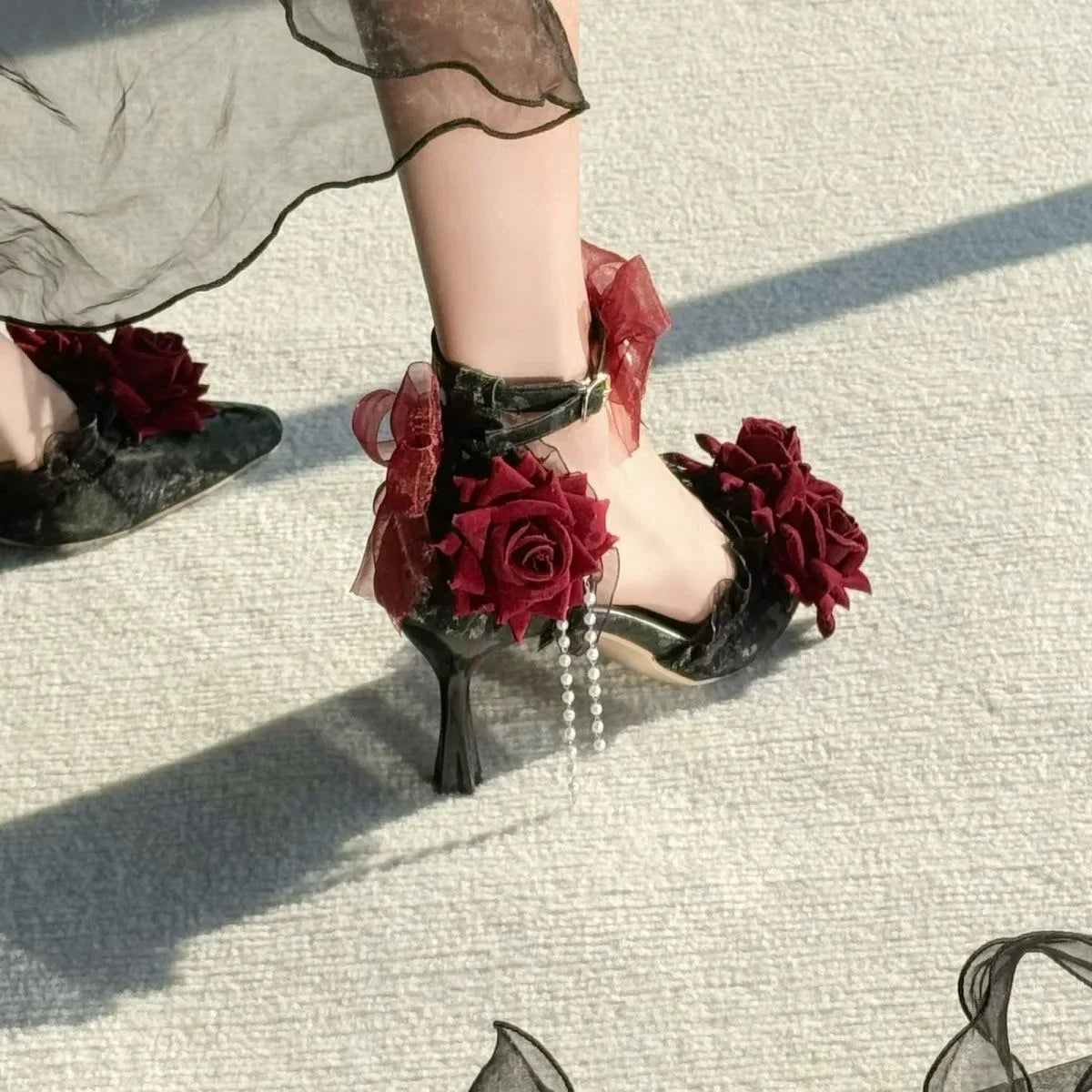 VougeVamp Women's Designer Heeled Sandals – Elegant Gothic Lolita Cosplay Luxury High Heels