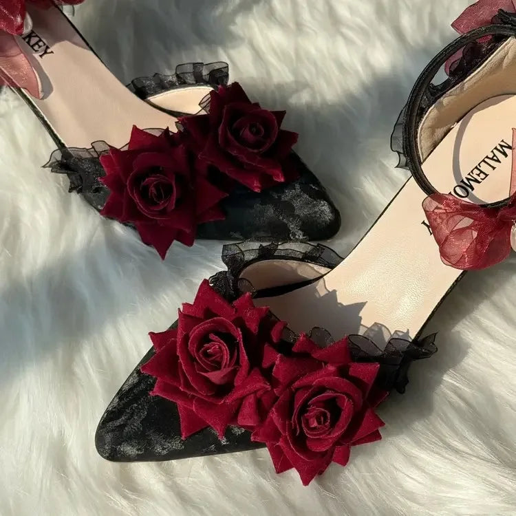 VougeVamp Women's Designer Heeled Sandals – Elegant Gothic Lolita Cosplay Luxury High Heels