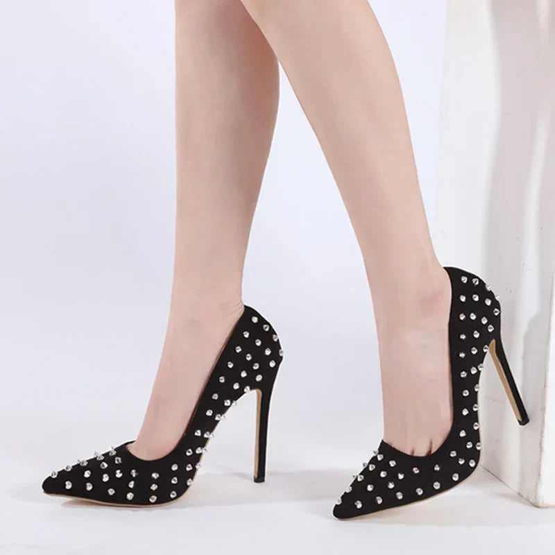 VougeVamp Women’s Slingback Pumps – Sexy Pointed Toe Stiletto Heels with Metal Rivets for Parties and Summer Events