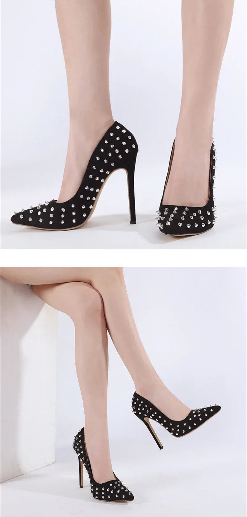 VougeVamp Women’s Slingback Pumps – Sexy Pointed Toe Stiletto Heels with Metal Rivets for Parties and Summer Events