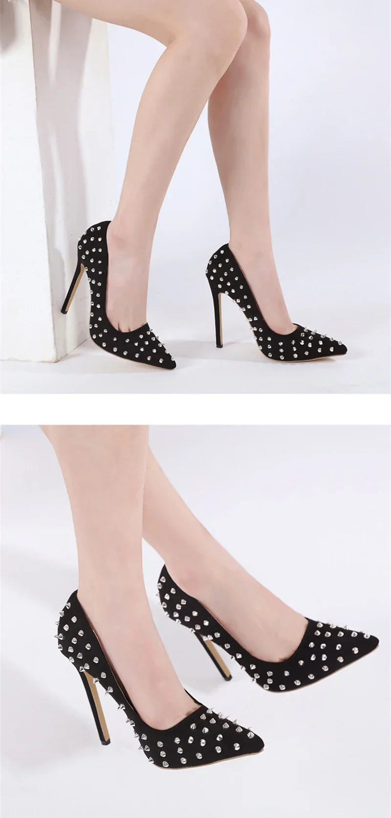 VougeVamp Women’s Slingback Pumps – Sexy Pointed Toe Stiletto Heels with Metal Rivets for Parties and Summer Events