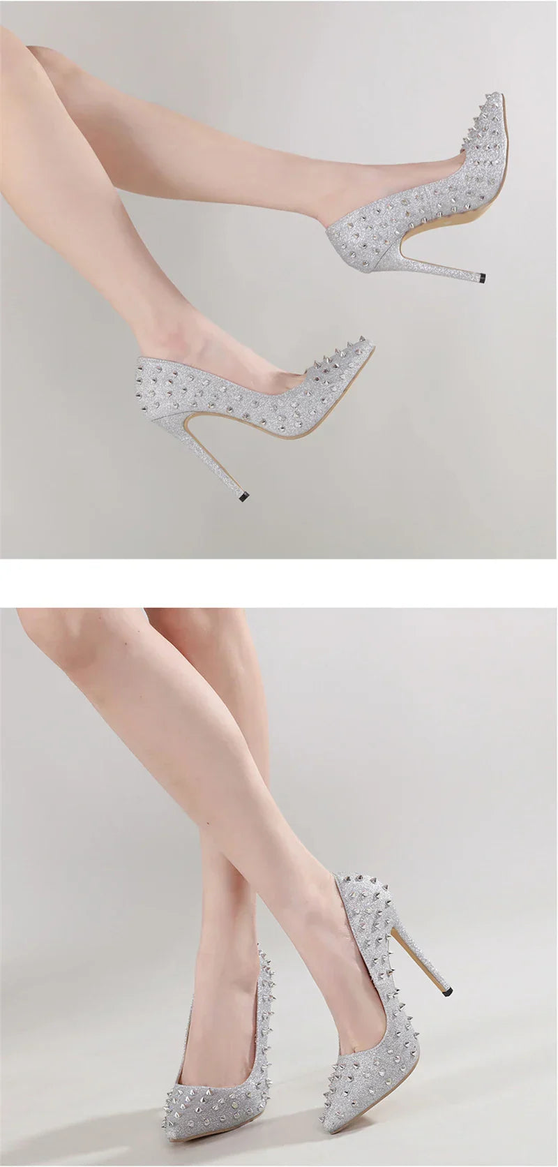 VougeVamp Women’s Slingback Pumps – Sexy Pointed Toe Stiletto Heels with Metal Rivets for Parties and Summer Events