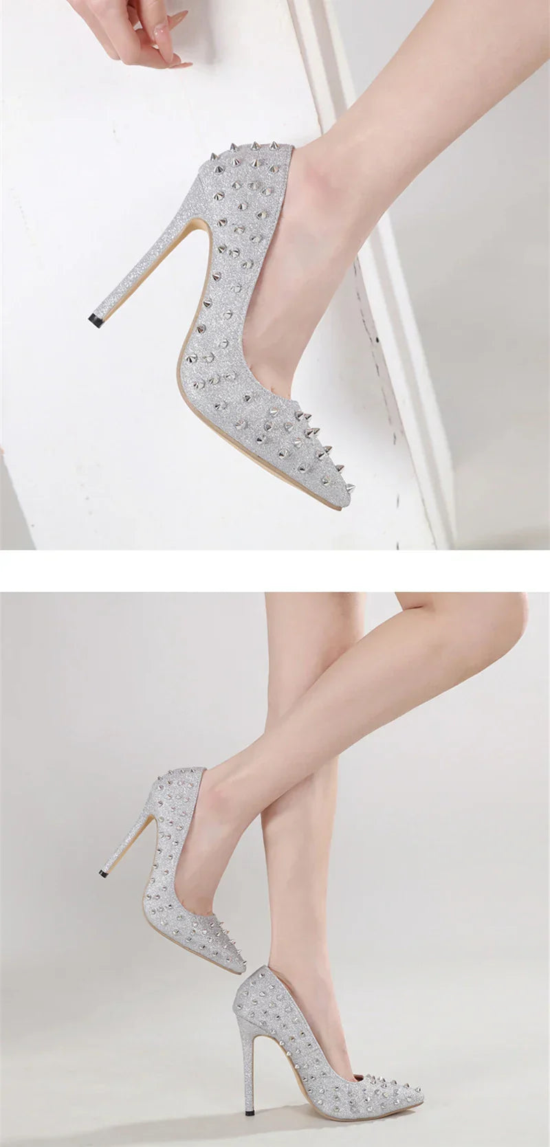 VougeVamp Women’s Slingback Pumps – Sexy Pointed Toe Stiletto Heels with Metal Rivets for Parties and Summer Events