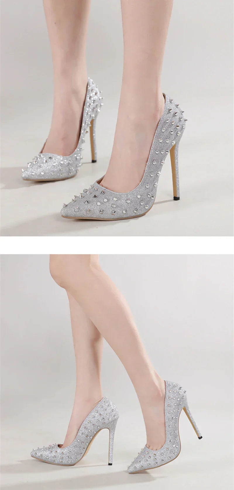 VougeVamp Women’s Slingback Pumps – Sexy Pointed Toe Stiletto Heels with Metal Rivets for Parties and Summer Events