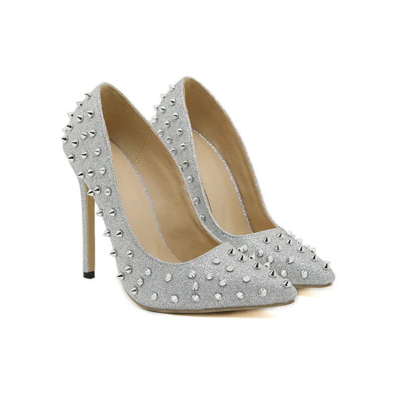 VougeVamp Women’s Slingback Pumps – Sexy Pointed Toe Stiletto Heels with Metal Rivets for Parties and Summer Events