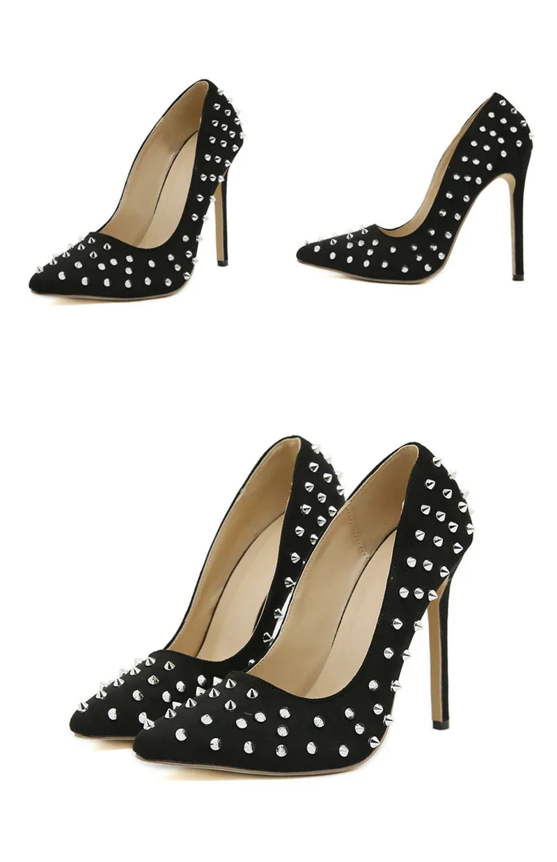 VougeVamp Women’s Slingback Pumps – Sexy Pointed Toe Stiletto Heels with Metal Rivets for Parties and Summer Events