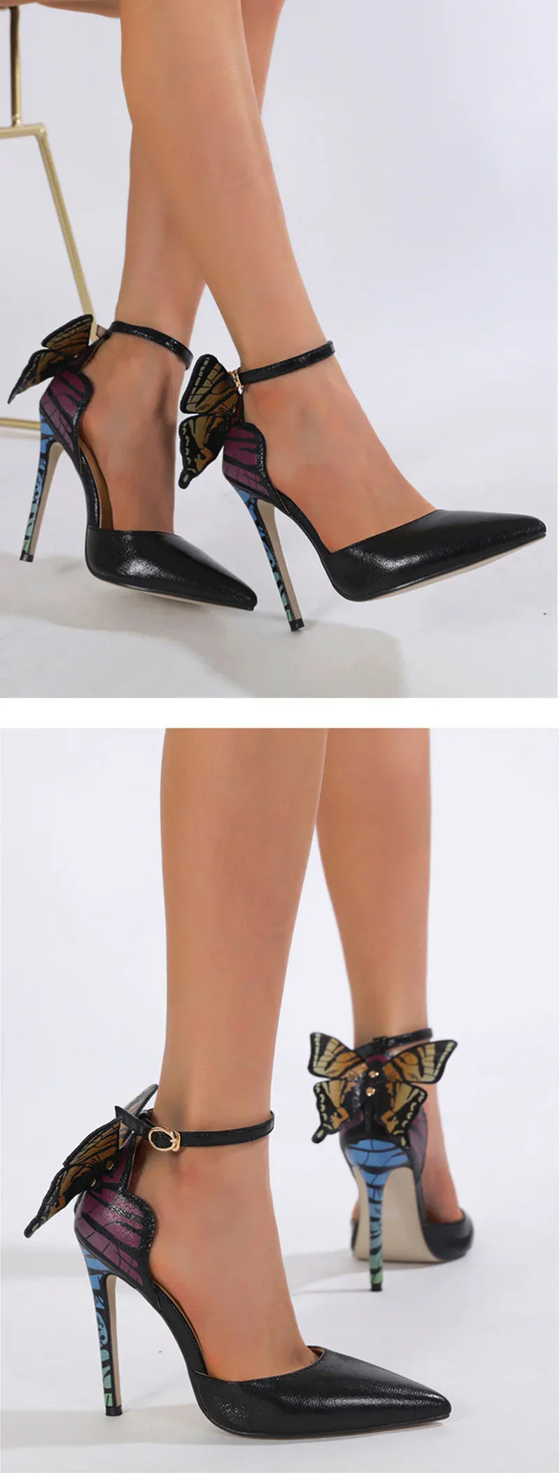 VougeVamp Women’s Sexy Pointed Toe Slingback Pumps – Butterfly Knot Stiletto Heels for Weddings, Proms, and Parties