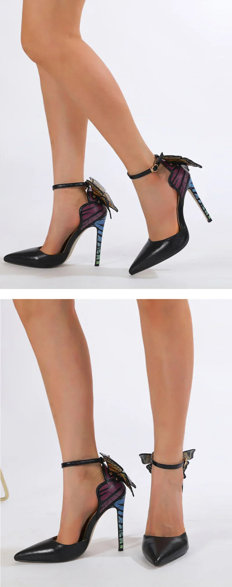 VougeVamp Women’s Sexy Pointed Toe Slingback Pumps – Butterfly Knot Stiletto Heels for Weddings, Proms, and Parties