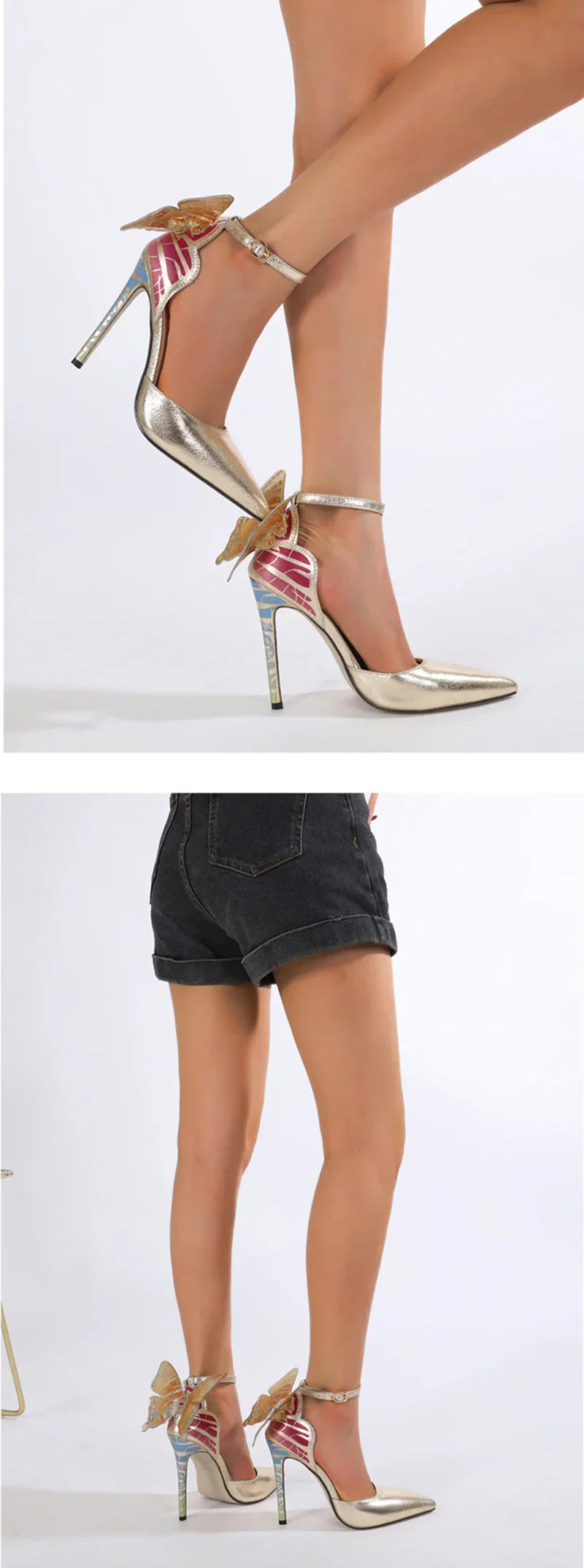 VougeVamp Women’s Sexy Pointed Toe Slingback Pumps – Butterfly Knot Stiletto Heels for Weddings, Proms, and Parties