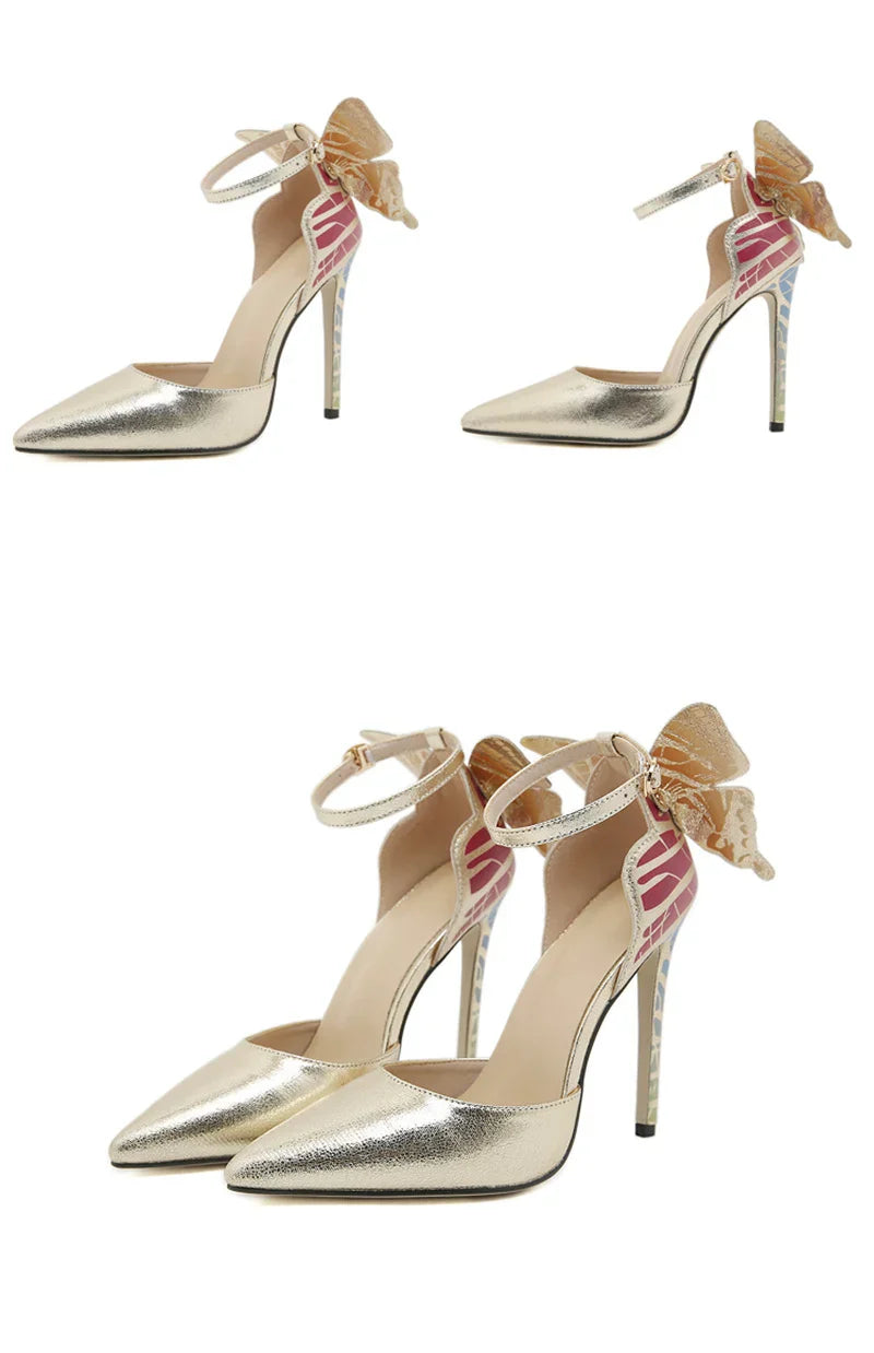VougeVamp Women’s Sexy Pointed Toe Slingback Pumps – Butterfly Knot Stiletto Heels for Weddings, Proms, and Parties