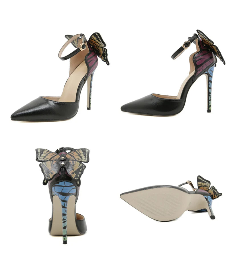 VougeVamp Women’s Sexy Pointed Toe Slingback Pumps – Butterfly Knot Stiletto Heels for Weddings, Proms, and Parties