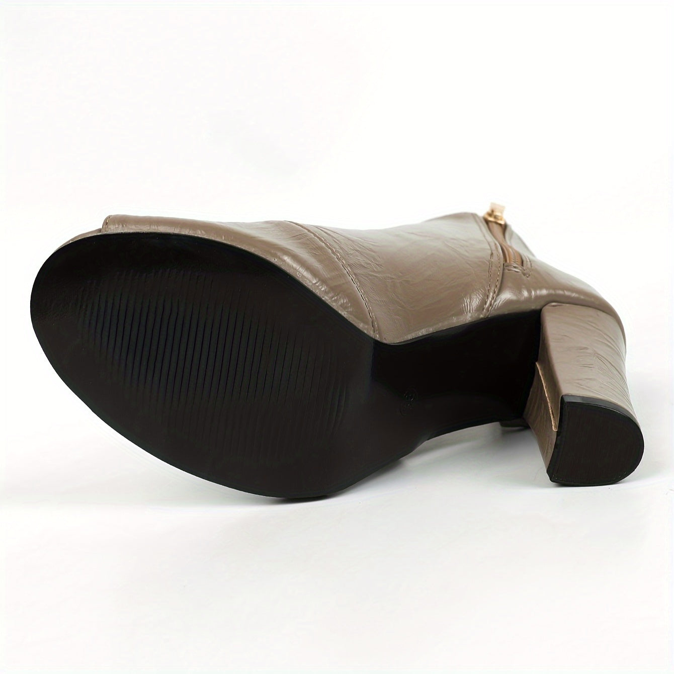 VougeVamp Chic Women's Peep Toe Ankle Booties – Stylish Block Heel Shoes with Side Zipper - VougeVampUK