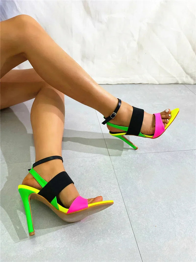 VougeVamp Women’s Gladiator High Heel Sandals – 11.5CM Stripper Heels with Buckle Strap for Parties and Nightclubs