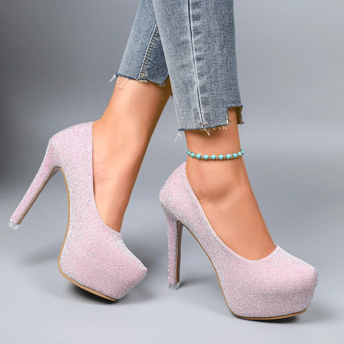 VougeVamp Stiletto High Heel Pumps - Luxury Round Toe Casual Shoes for Women