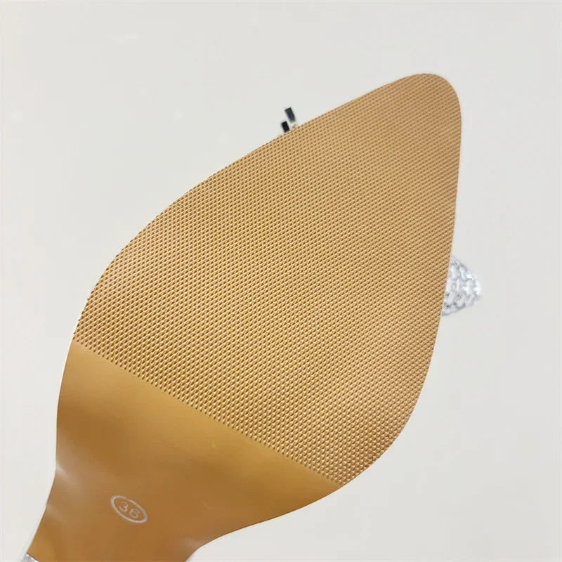 VougeVamp PVC Transparent Mules - Rhinestone Bowknot High Heel Slides for Summer