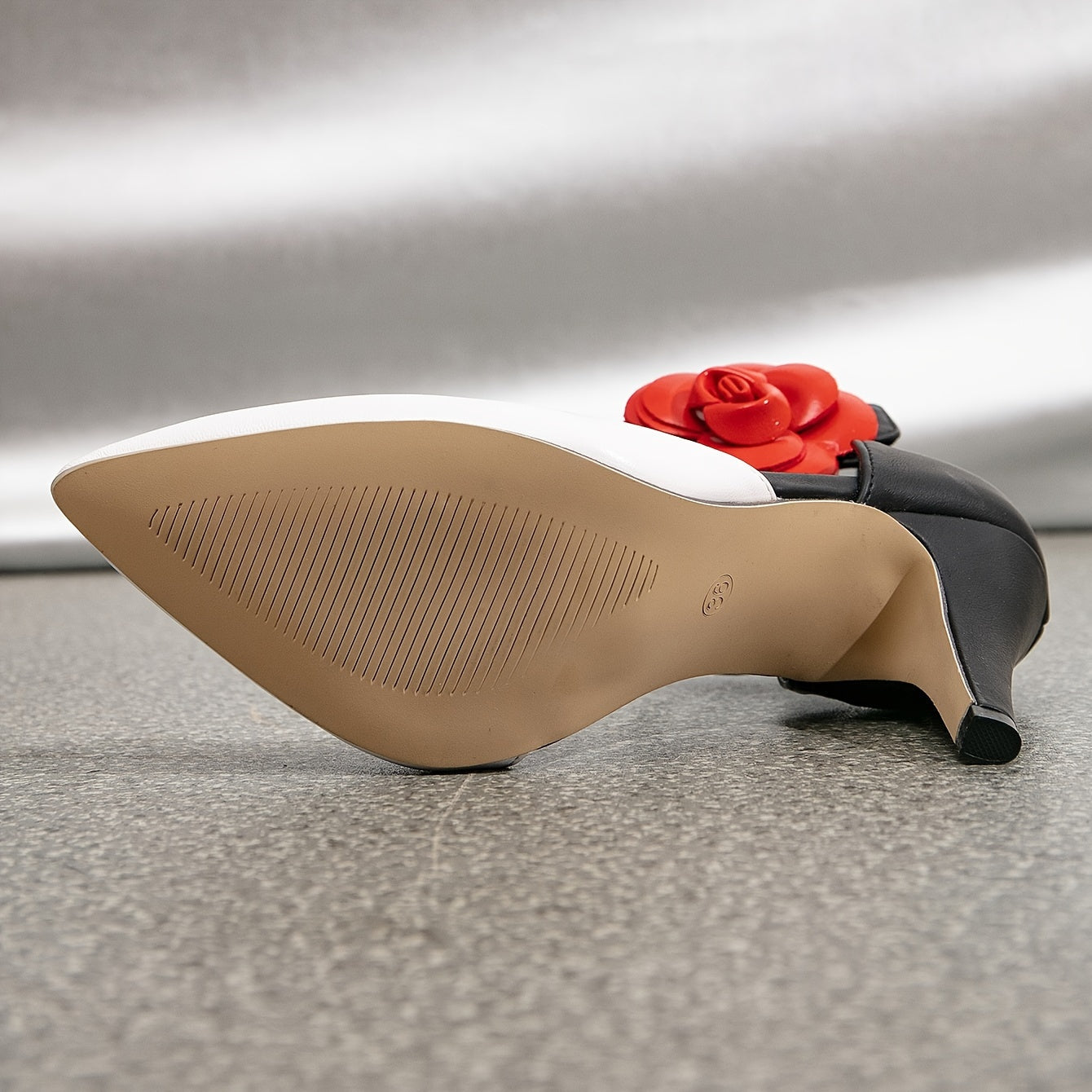 VougeVamp Floral Pointed Toe Dress Pumps – Chic Contrast Color High Heels - VougeVampUK