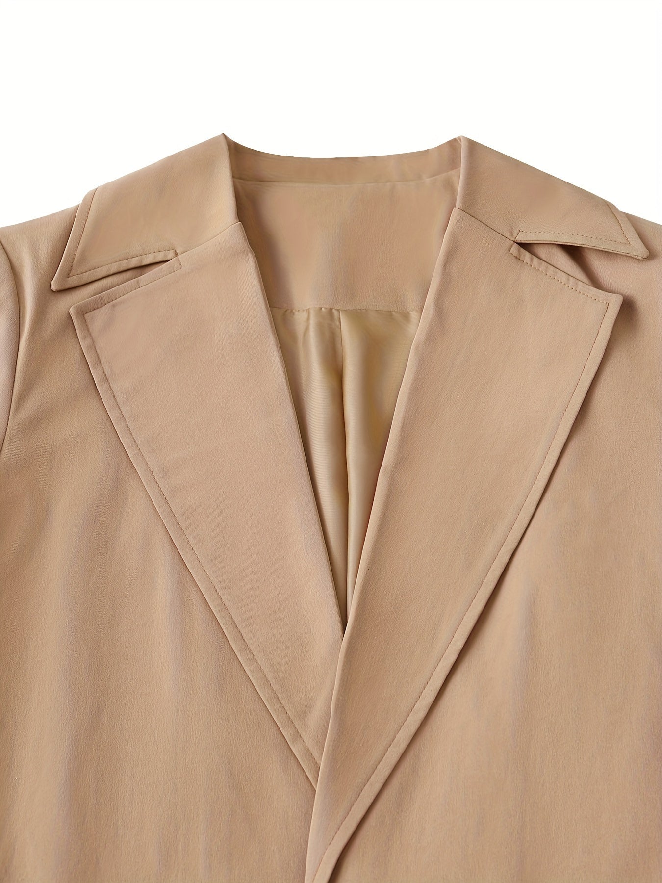 VougeVamp Stylish Floral Print Three-Piece Suit Set – Long Coat, Strapless Inner Top & Loose Straight-Leg Pants