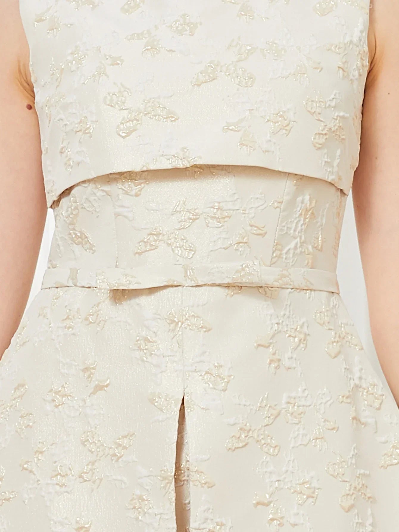 Elegant Backless Maxi Dress – Sleeveless Jacquard Evening Gown with High Slit for Women, Summer Party Dress - VougeVampUK