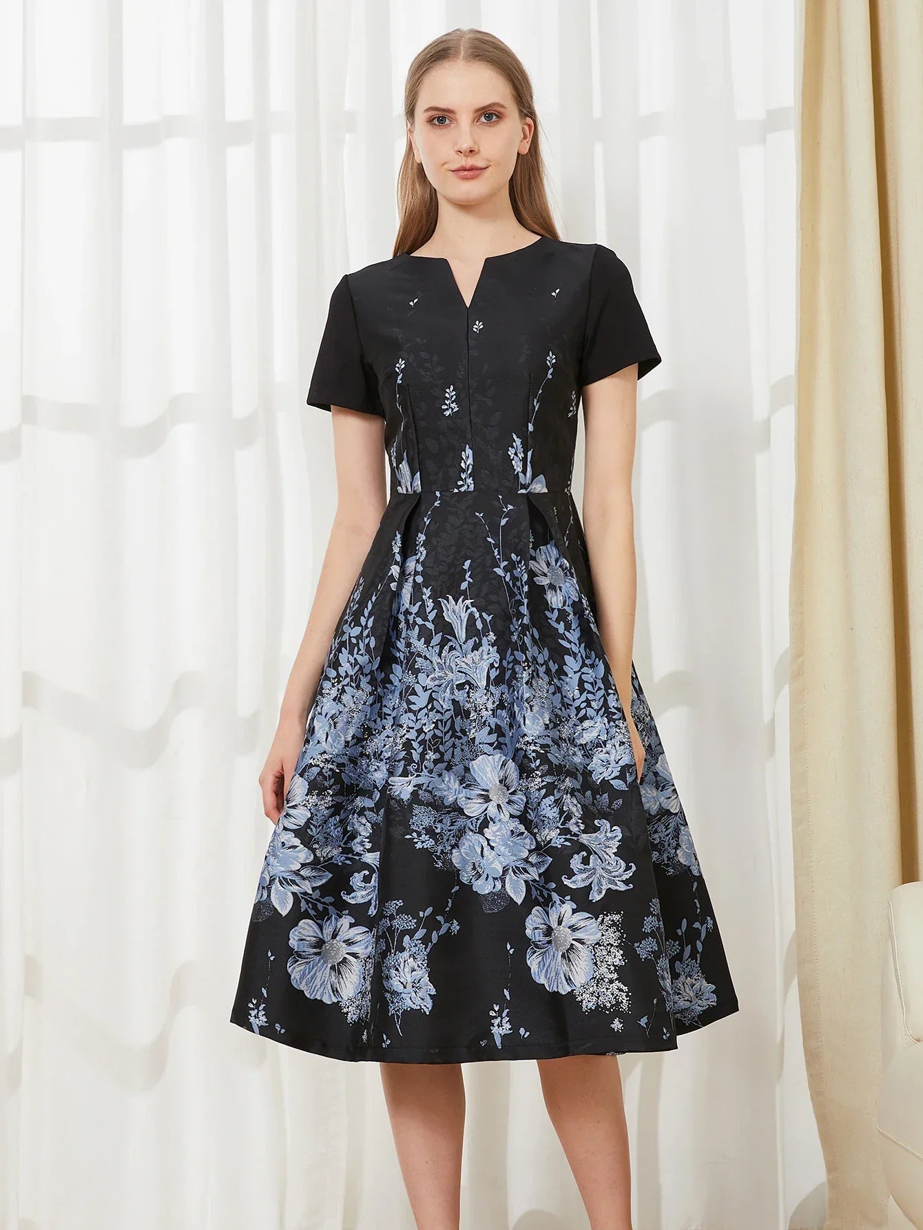 Jacquard Summer Maxi Dress – Elegant Women’s Party Evening Gown, Luxury Ball Gown - VougeVampUK