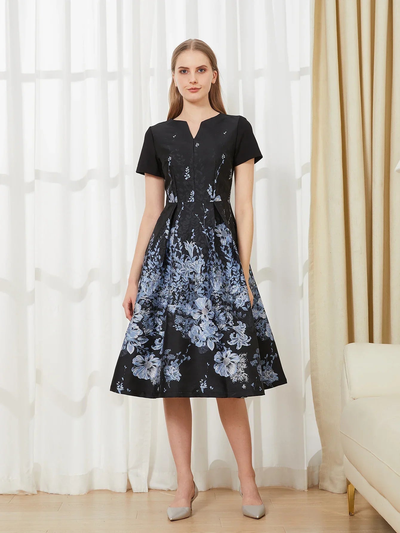 Jacquard Summer Maxi Dress – Elegant Women’s Party Evening Gown, Luxury Ball Gown - VougeVampUK