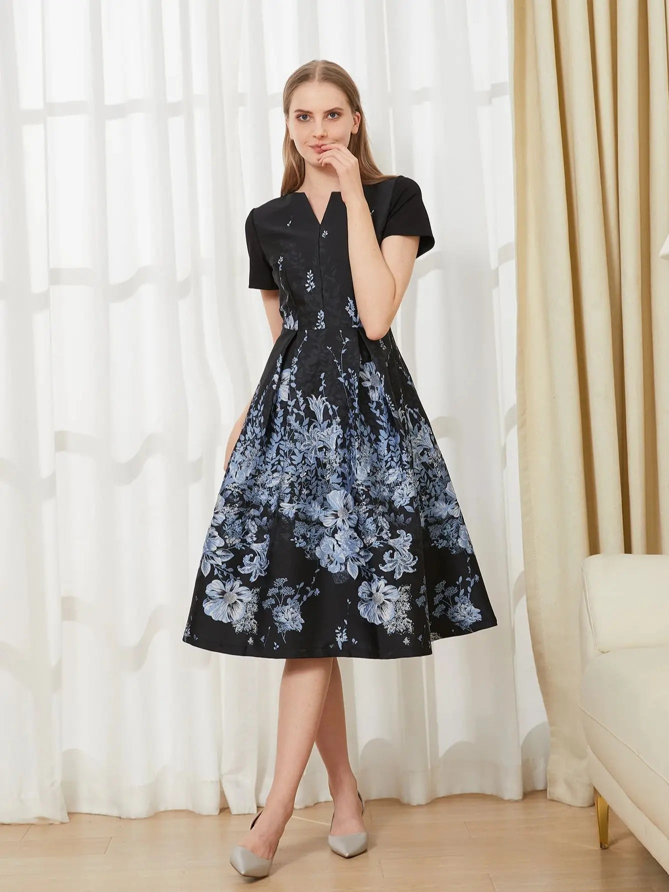 Jacquard Summer Maxi Dress – Elegant Women’s Party Evening Gown, Luxury Ball Gown - VougeVampUK