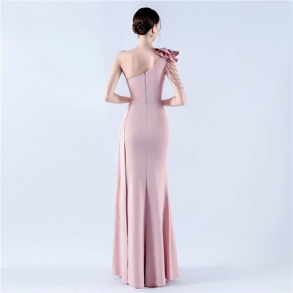 VougeVamp Backless Slit Evening Dress – Elegant Formal Gown with Luxury Beading for Weddings, Proms & Special Occasions