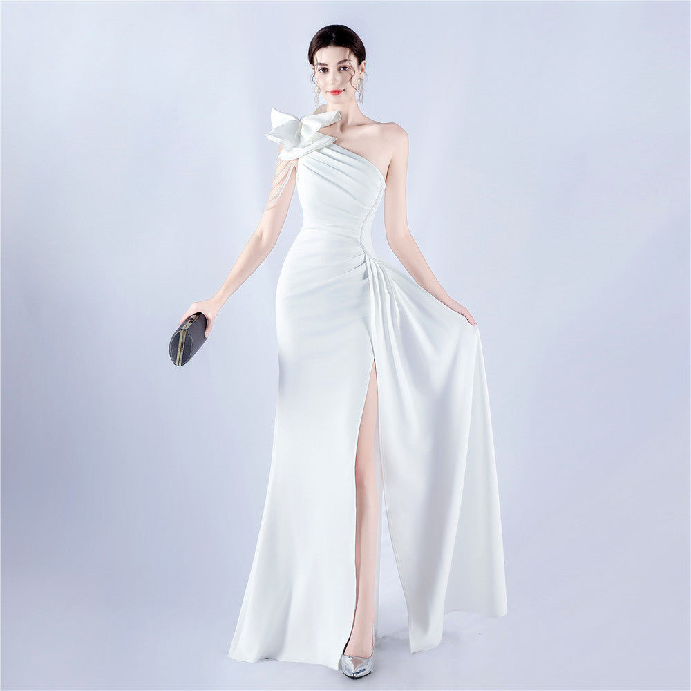 VougeVamp Backless Slit Evening Dress – Elegant Formal Gown with Luxury Beading for Weddings, Proms & Special Occasions