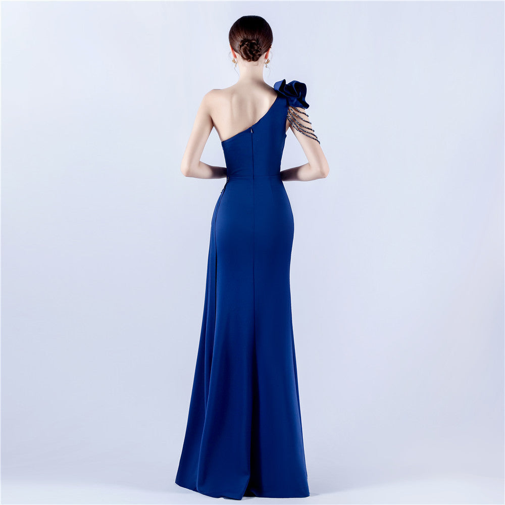 VougeVamp Backless Slit Evening Dress – Elegant Formal Gown with Luxury Beading for Weddings, Proms & Special Occasions
