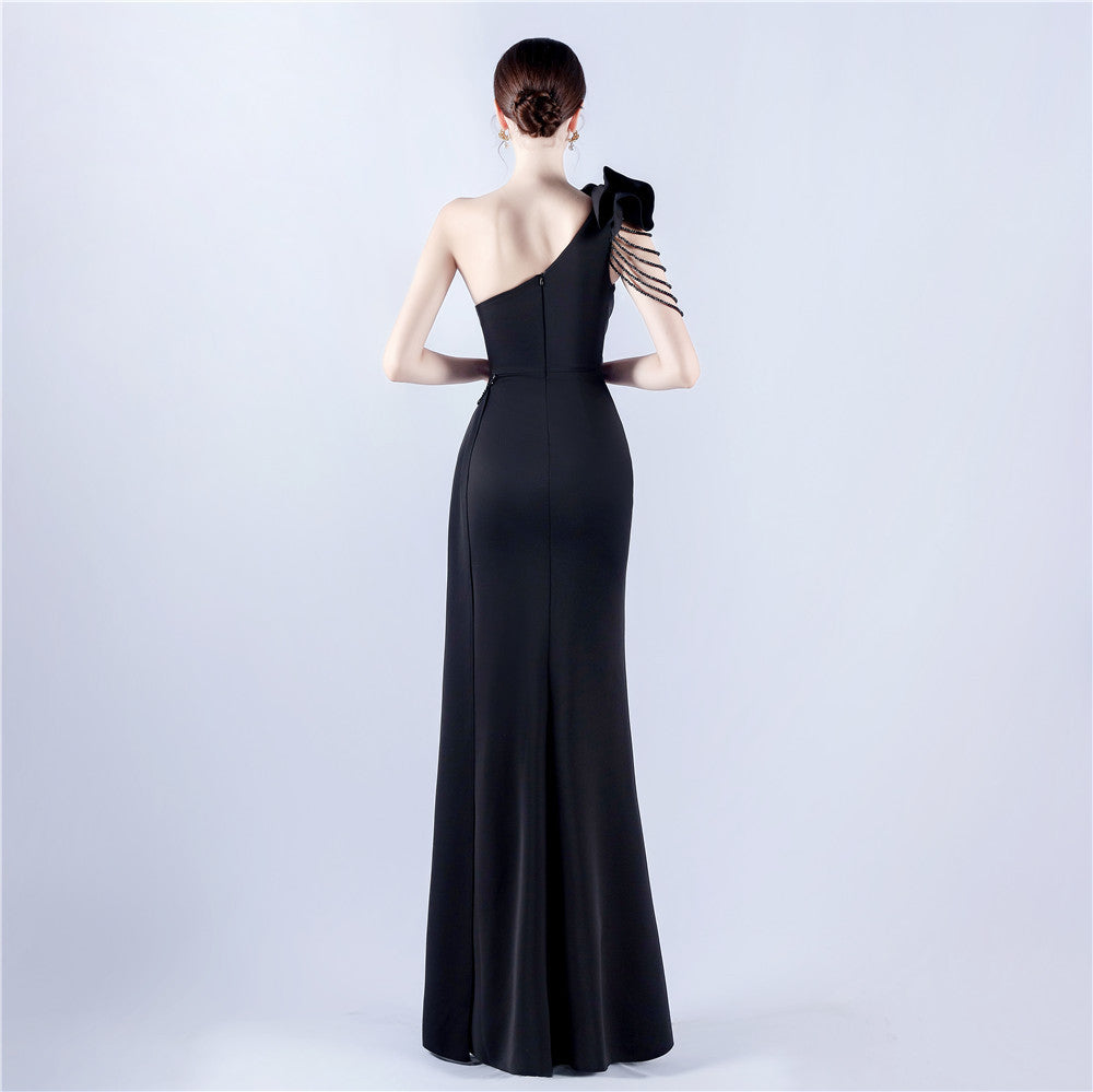 VougeVamp Backless Slit Evening Dress – Elegant Formal Gown with Luxury Beading for Weddings, Proms & Special Occasions