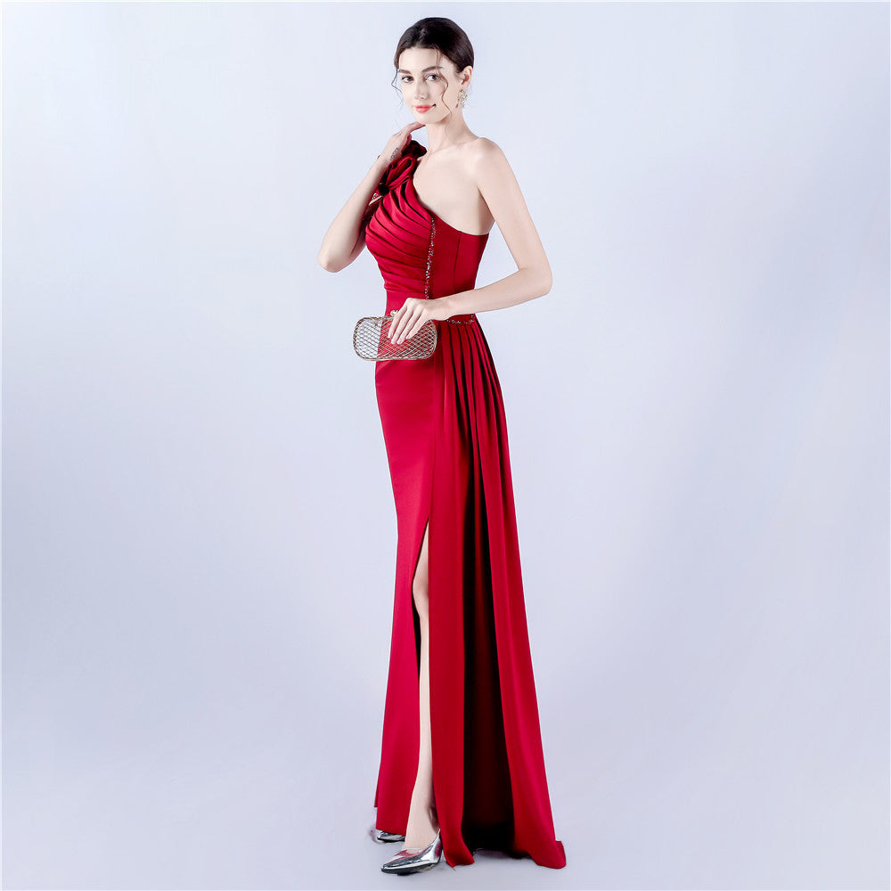 VougeVamp Backless Slit Evening Dress – Elegant Formal Gown with Luxury Beading for Weddings, Proms & Special Occasions