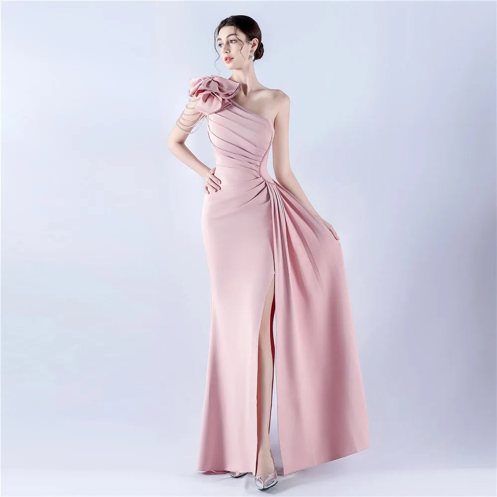 VougeVamp Backless Slit Evening Dress – Elegant Formal Gown with Luxury Beading for Weddings, Proms & Special Occasions