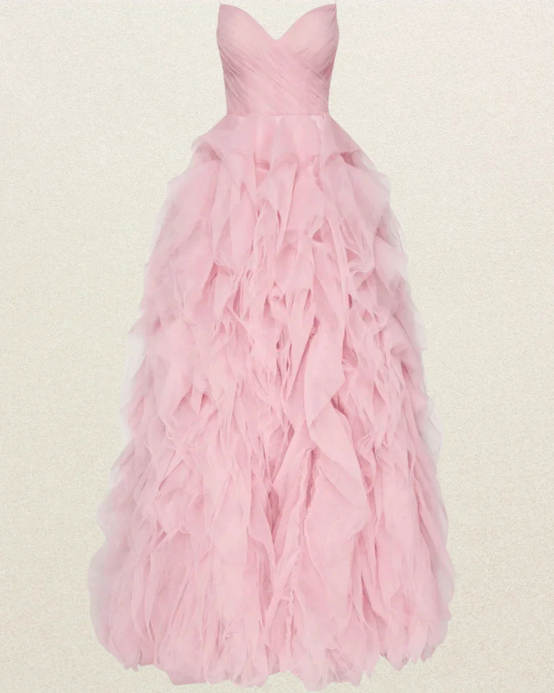 VougeVamp Elegant Pink Prom Dress – Spaghetti Strap Puffy Evening Gown for Parties & Formal Events