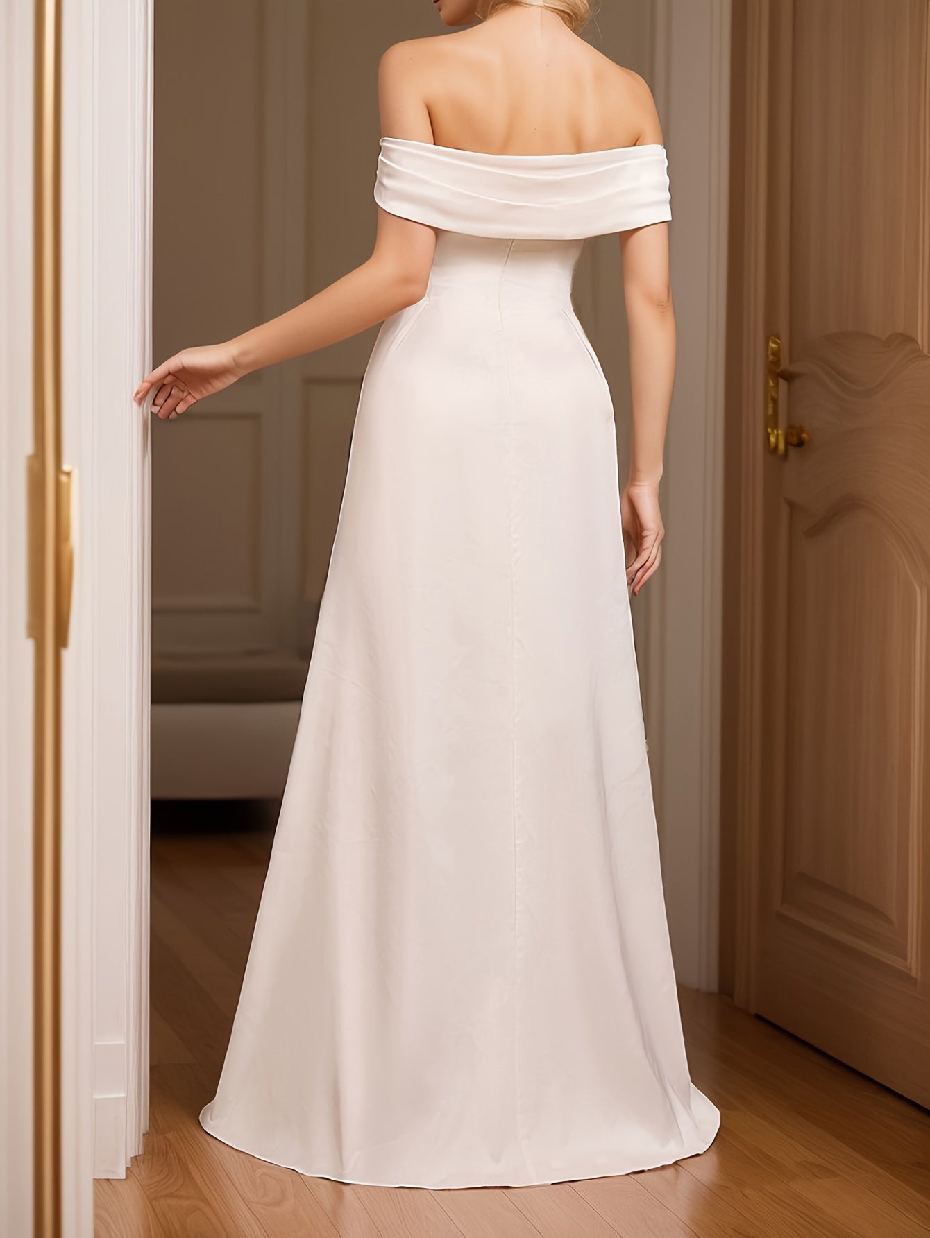 Elegant Off-Shoulder Sequin A-Line Dress – Sparkling All-Season Glamour - VougeVampUK