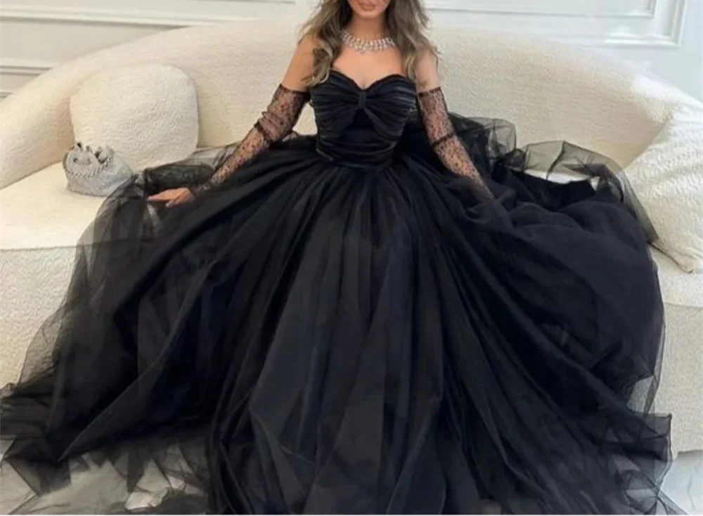 VougeVamp Tulle Strapless A-Line Evening Dress - Sleeveless Floor-Length Gown with Draping