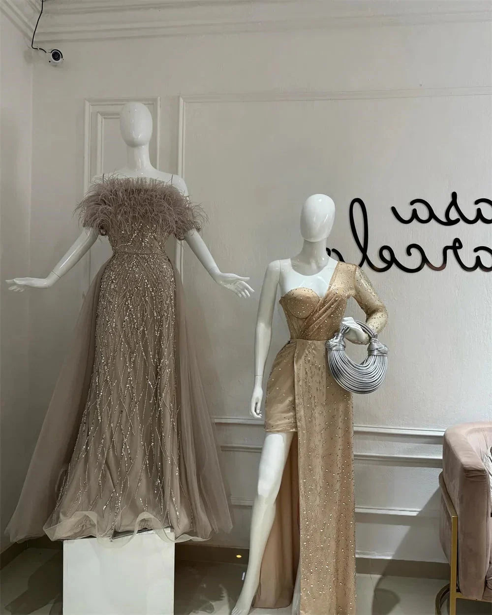 VougeVamp Customized Lace Off-the-Shoulder Evening Dress - A-Line Floor-Length Formal Gown with Draping