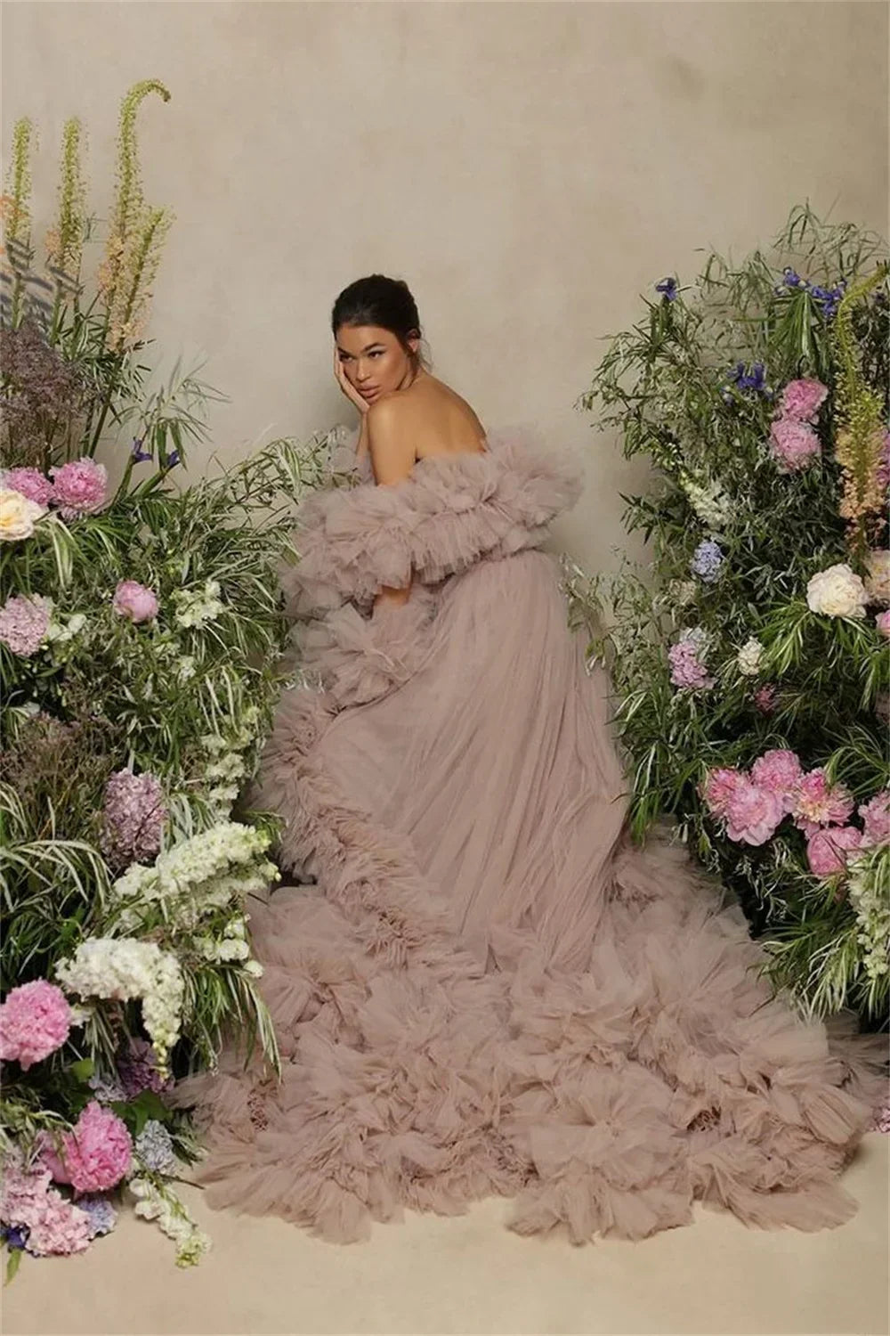 VougeVamp Sexy Tube Top Prom Dress - Elegant Tulle A-Line Evening Gown with Crimping