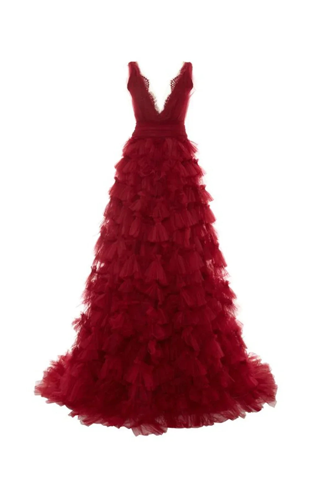 VougeVamp Exquisite Mermaid Red Lace Party Dress - Floral Embroidery Floor-Length Evening Gown