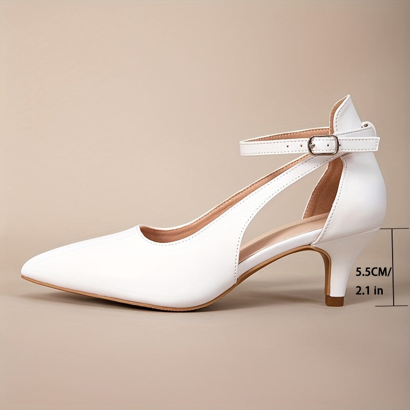 VougeVamp Sleek White Stiletto Heels – Elegant Pointed-Toe Pumps for Office & All Seasons
