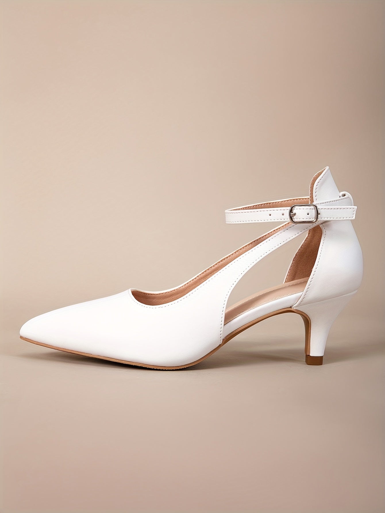VougeVamp Sleek White Stiletto Heels – Elegant Pointed-Toe Pumps for Office & All Seasons