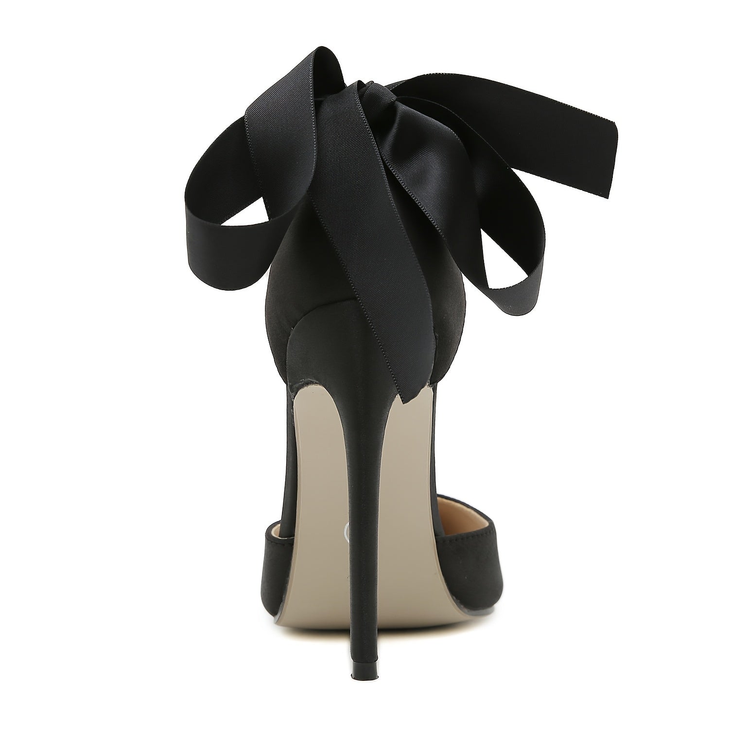 VougeVamp Elegant Satin Pointed-Toe High Heels with Faux Pearl & Bowknot – White Stiletto Wedding & Evening Shoes