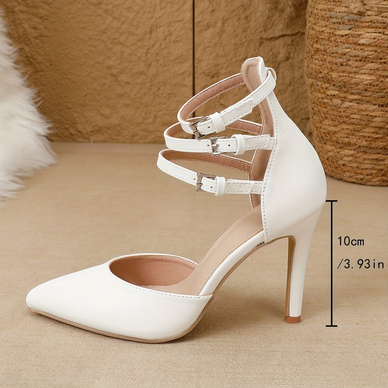 VougeVamp Elegant High-Heeled Stiletto Bridal Pumps – Pointed-Toe Hollow Design for Weddings, Banquets & Formal Events